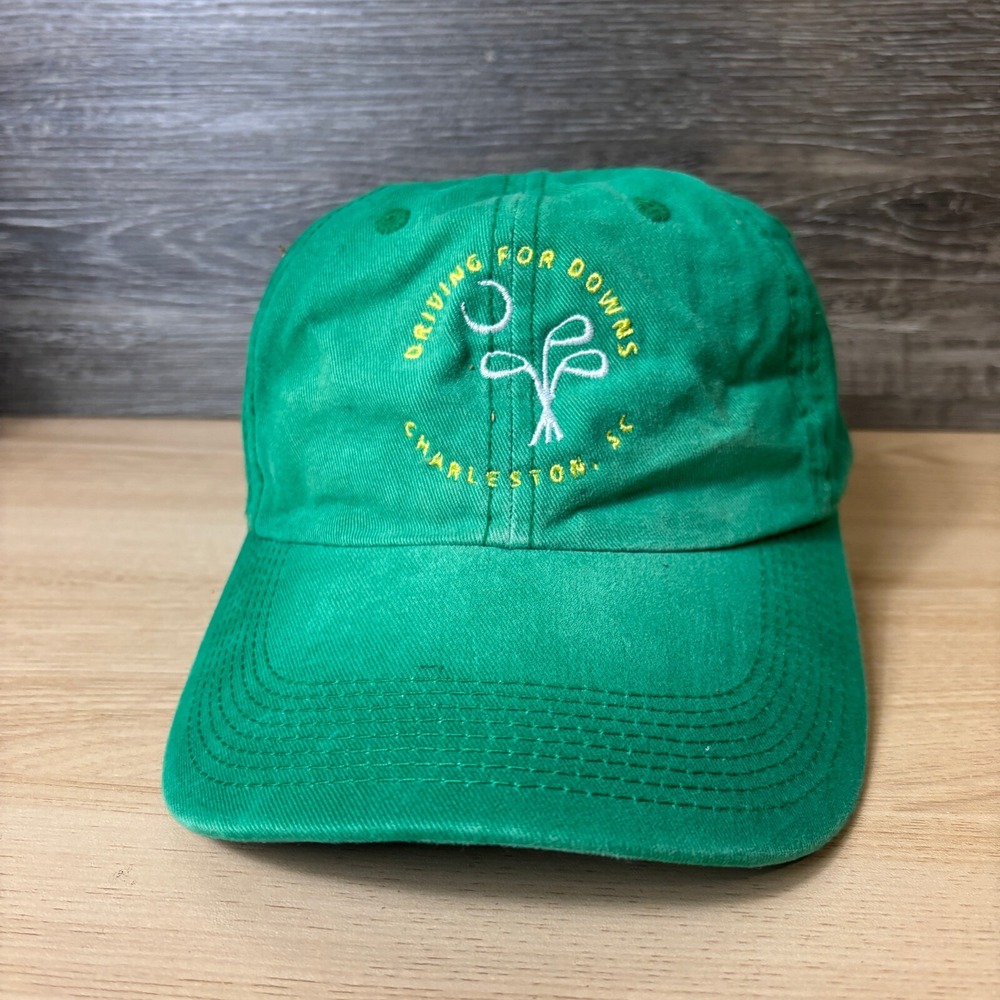 Driving For Downs Hat Cap Strap Back‎ Green Golf South Carolina Adjustable